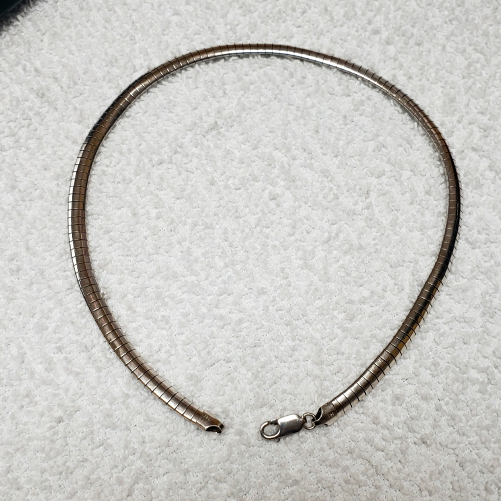 Solid Sterling Silver "Omega" Necklace